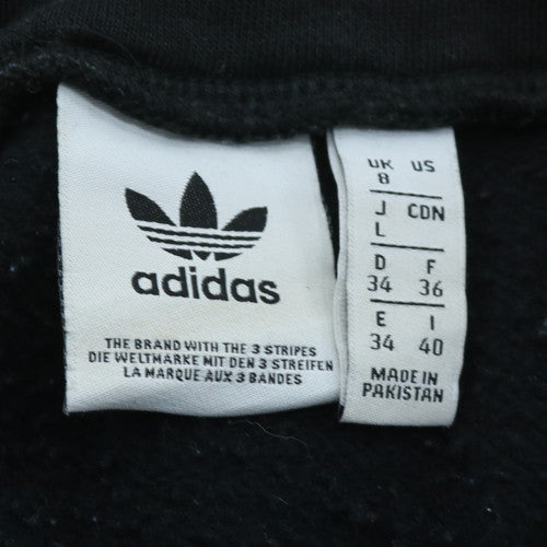 Adidas Women Black 1/2 Zip Sweatshirt Size 8 Logo Sleeve Tape