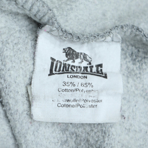 Lonsdale Mens Grey XL Pullover Hoodie Sports Fleece Sweatshirt