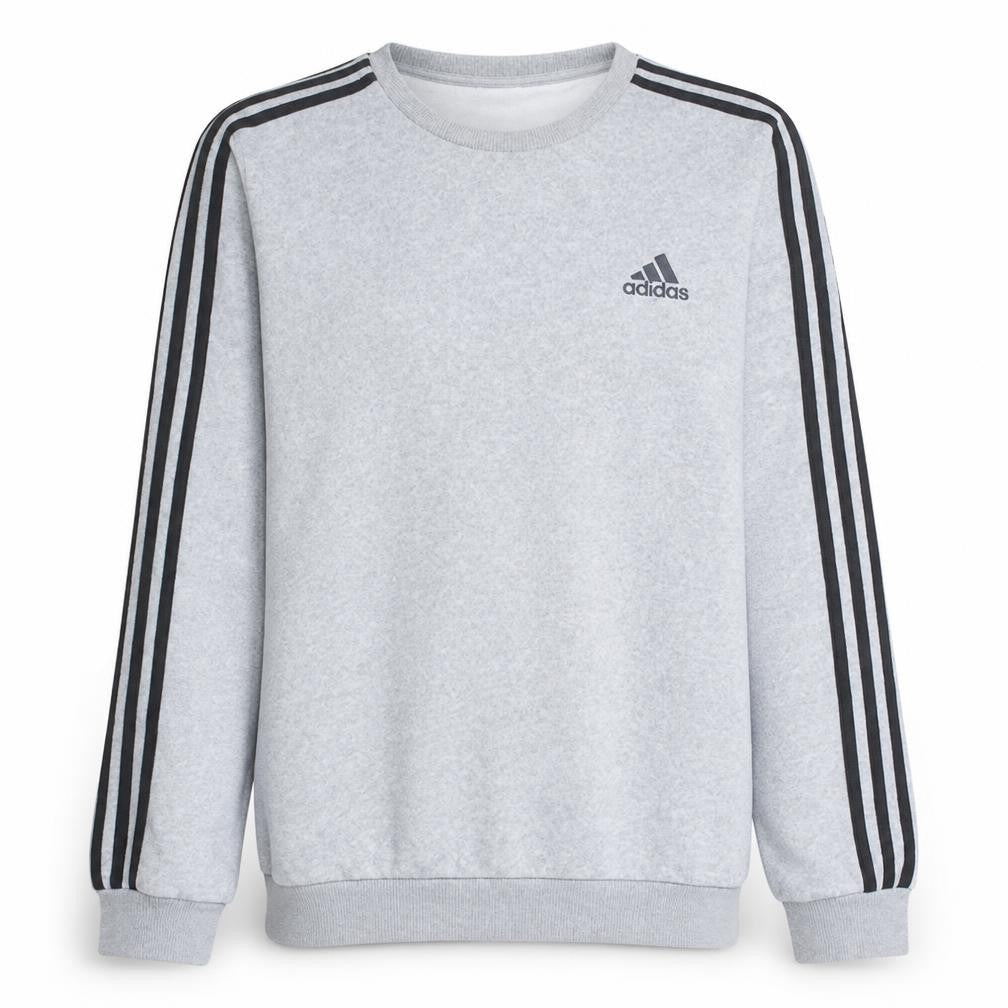 Adidas Mens Grey Pullover Sweatshirt L Crew Neck Fleece Sports Top
