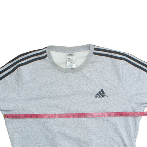 Adidas Mens Grey Pullover Sweatshirt L Crew Neck Fleece Sports Top