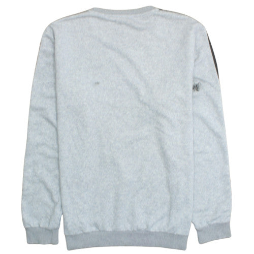 Adidas Mens Grey Pullover Sweatshirt L Crew Neck Fleece Sports Top