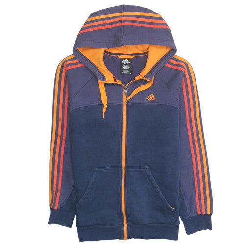Adidas Men Blue Orange Full Zip Hooded Sweatshirt Size M