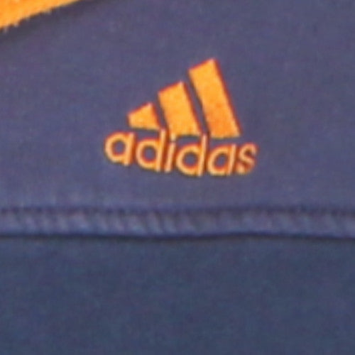 Adidas Men Blue Orange Full Zip Hooded Sweatshirt Size M
