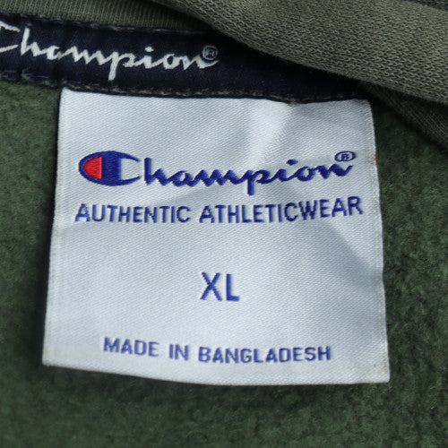 Champion Men's Green XL Pullover Logo Fleece Hoodie