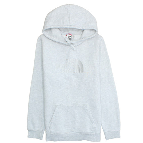 The North Face Unisex Grey Pullover Hoodie L Fleece Cotton Blend