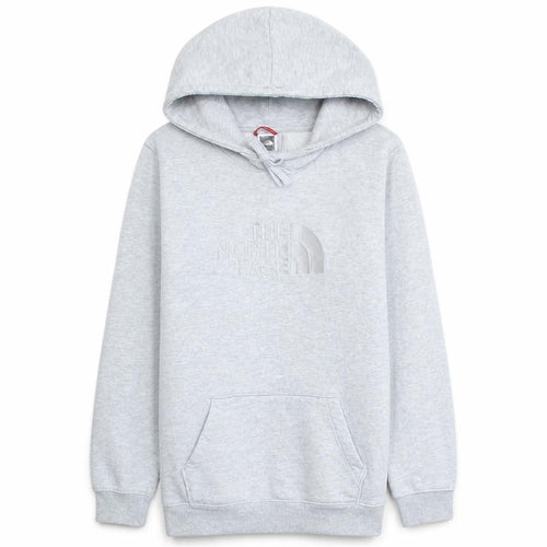 The North Face Unisex Grey Pullover Hoodie L Fleece Cotton Blend