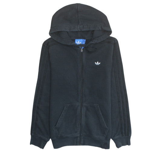 Adidas Mens Black Full Zip Hoodie Size S Classic Hooded Sweatshirt