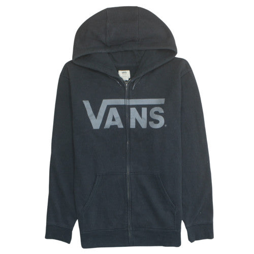 Vans Mens Black Full Zip Hoodie Medium Skate Graphic Hooded Sweatshirt