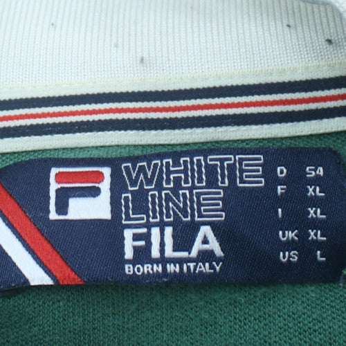 Fila Men’s Green Track Jacket XL Retro Colourblock Full Zip