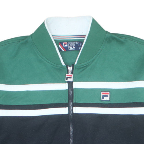 Fila Men’s Green Track Jacket XL Retro Colourblock Full Zip