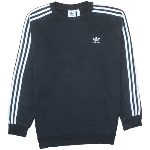 Adidas Men Black Crew Neck Pullover Sweatshirt M Sports Fleece