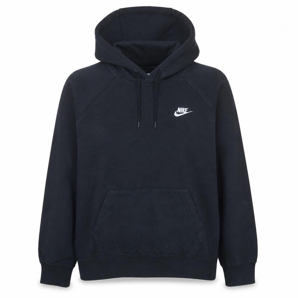 Front view of Nike women’s black pullover hoodie medium cotton blend activewear