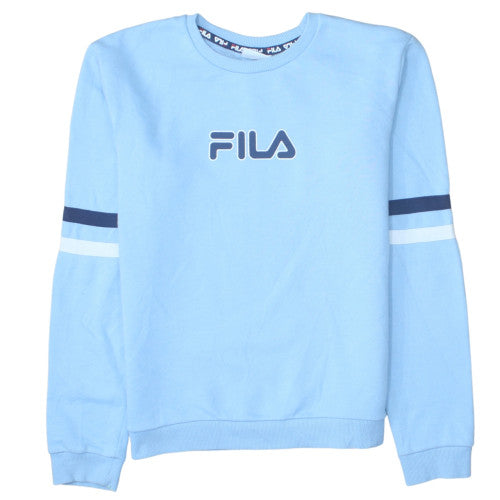 FILA Boys Blue Logo Crew Neck Sweatshirt Size 14 Years Cotton Blend