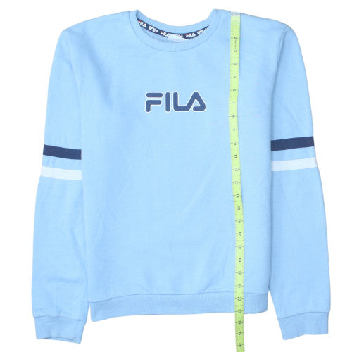 FILA Boys Blue Logo Crew Neck Sweatshirt Size 14 Years Cotton Blend