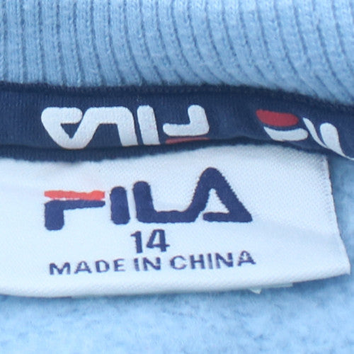 FILA Boys Blue Logo Crew Neck Sweatshirt Size 14 Years Cotton Blend