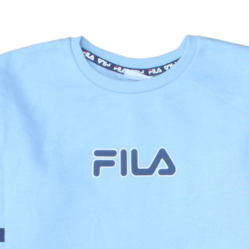 FILA Boys Blue Logo Crew Neck Sweatshirt Size 14 Years Cotton Blend