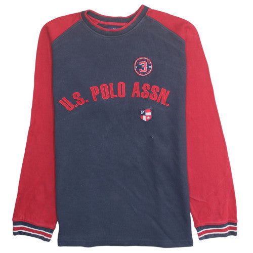 U.S. Polo Assn. Men's Navy & Red Long Sleeve Sweatshirt 2XL Cotton