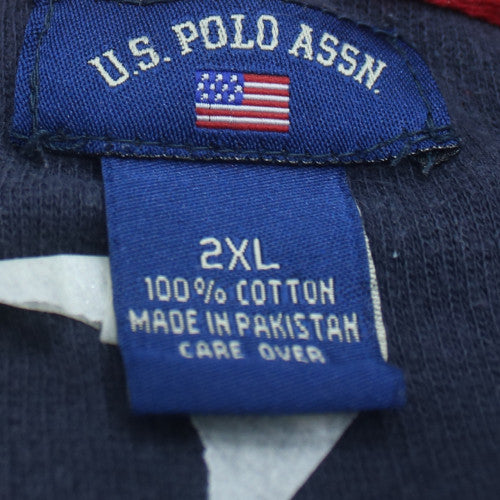 U.S. Polo Assn. Men's Navy & Red Long Sleeve Sweatshirt 2XL Cotton