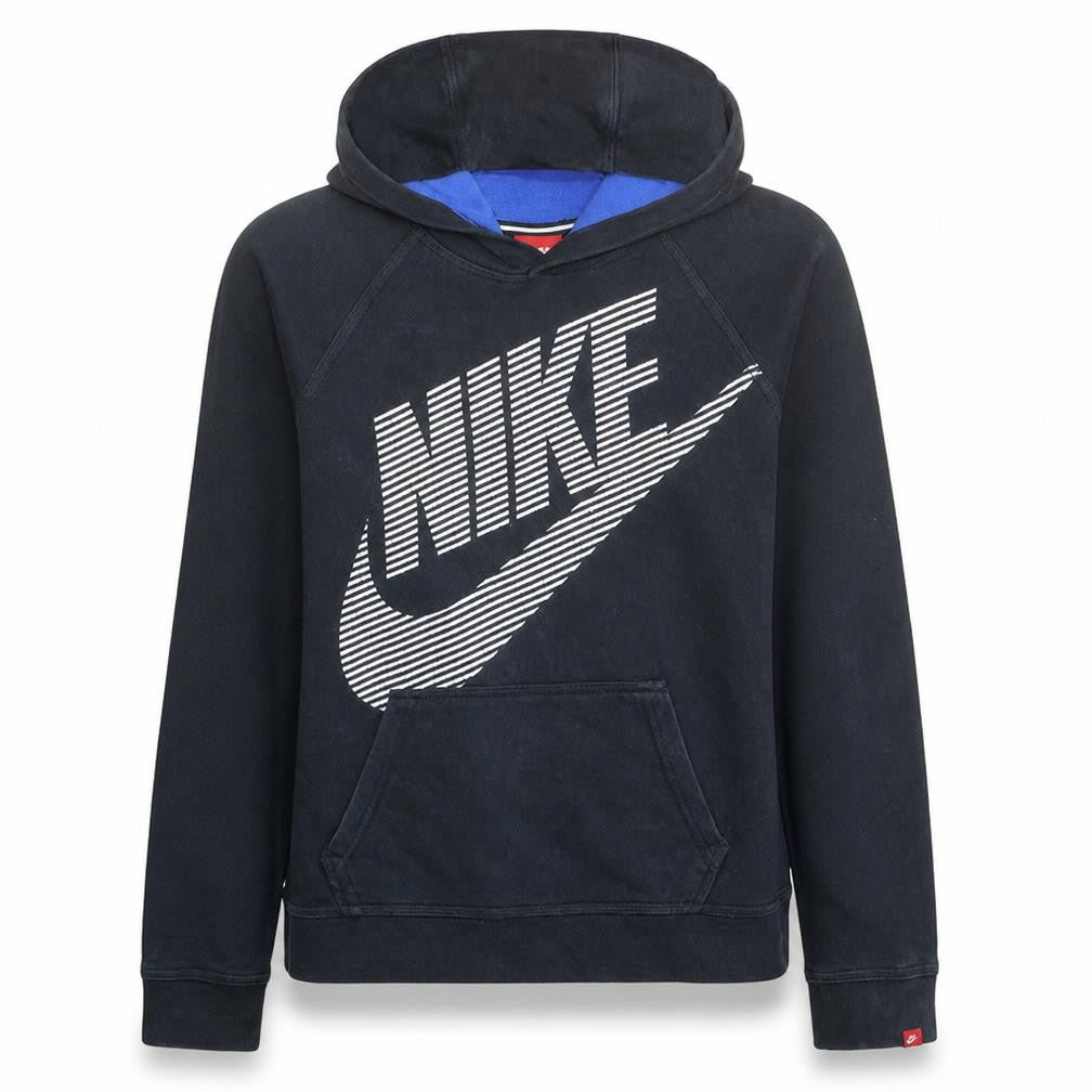 Front view of Nike women’s black xl pullover hoodie cotton blend casual sweatshirt