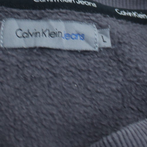 Calvin Klein Boys Grey Cotton Blend Crew Neck Pullover Sweatshirt L