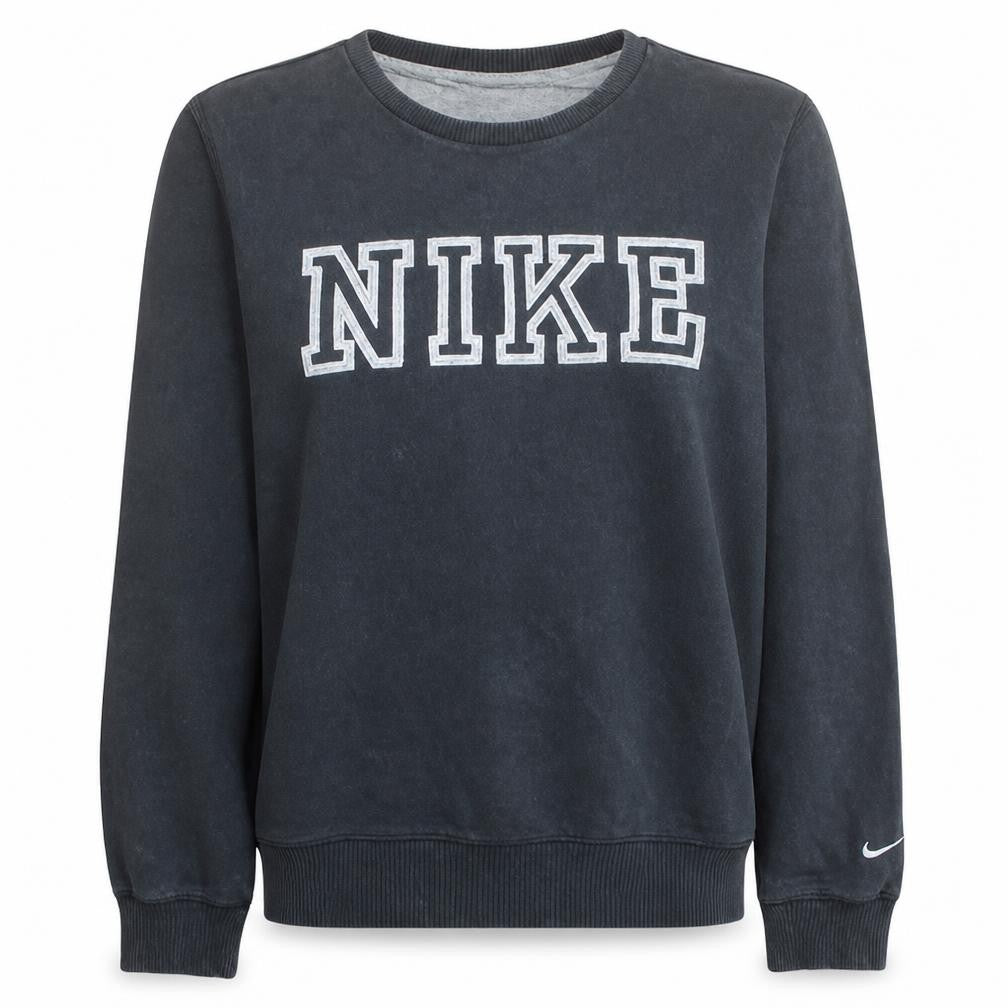 Front view of Nike women’s black cotton blend pullover sweatshirt m