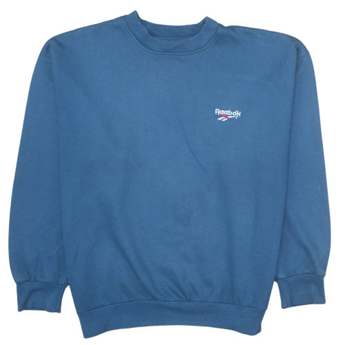 Reebok Men's Blue Pullover Sweatshirt M Crew Neck Vintage Sportswear