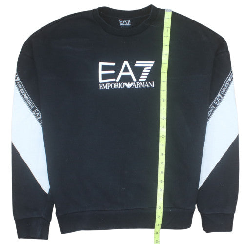 Emporio Armani EA7 Men's Black Crew Neck Sweatshirt Large