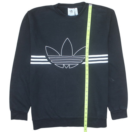 Adidas Mens Black Crew Neck Logo Sweatshirt Size L