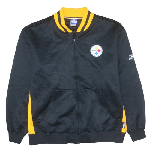 Reebok NFL Team Apparel Men's Black XL Varsity Jacket Steelers Logo