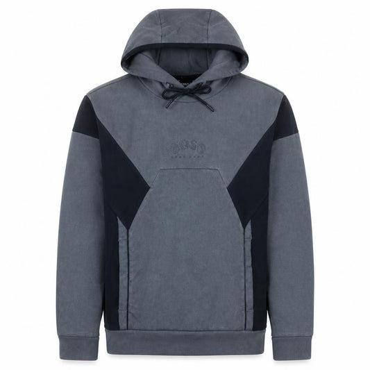 Front view of Hugo Boss Men's Grey Pullover Hoodie Medium Regular Fit