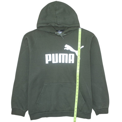 Puma Men's Green 2XL Pullover Hoodie with Logo Print