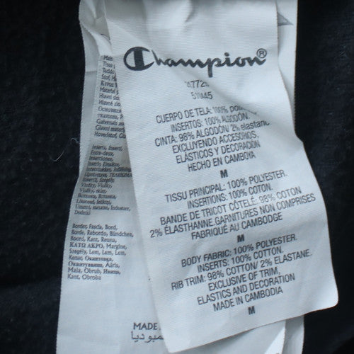 Champion Mens Black Neon Pullover Sweatshirt Medium Fleece Logo