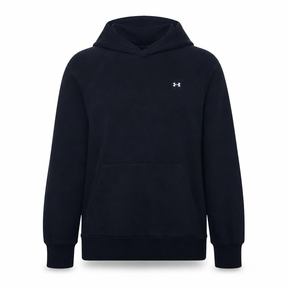 Front view of Under Armour Women's Black Small Pullover Hoodie with Logo