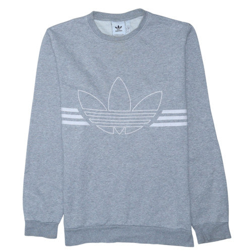 Adidas Mens Grey Crew Neck Pullover Sweatshirt Small
