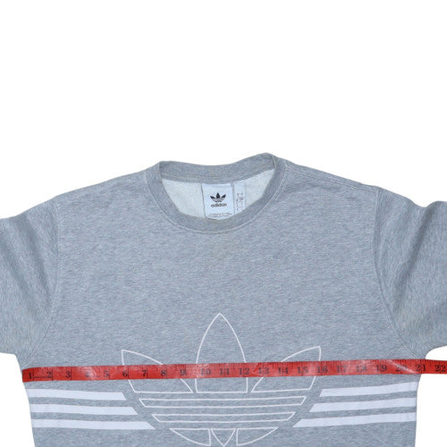 Adidas Mens Grey Crew Neck Pullover Sweatshirt Small