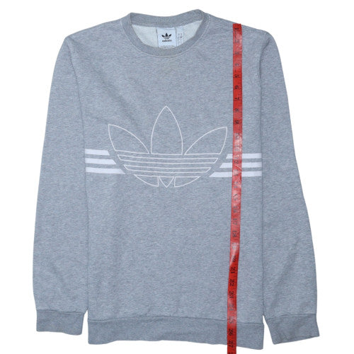 Adidas Mens Grey Crew Neck Pullover Sweatshirt Small