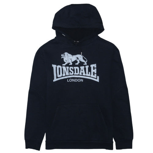 Lonsdale Men's Black Pullover Hoodie M Sports Graphic Print