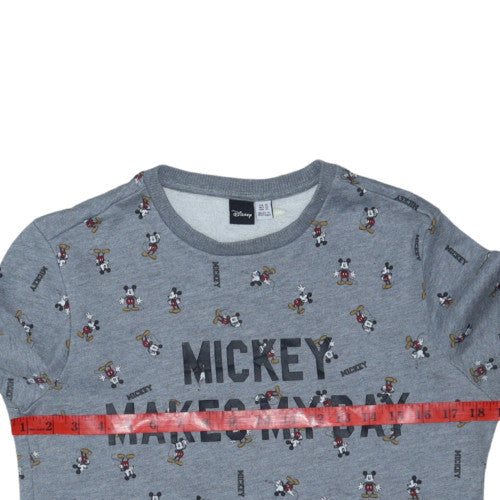 Disney Womens Grey Mickey Mouse XS Pullover Sweatshirt