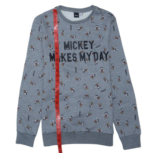 Disney Womens Grey Mickey Mouse XS Pullover Sweatshirt