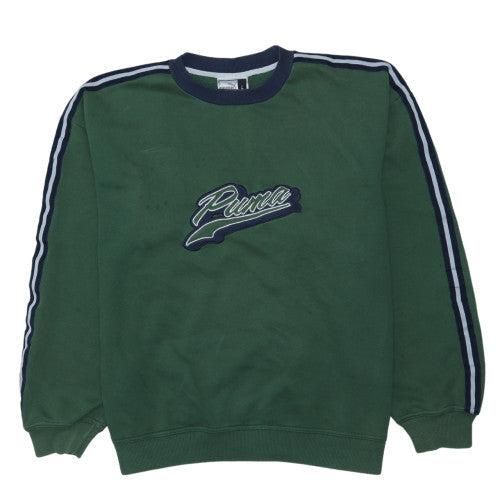 Puma Men's Green Crew Neck Pullover Sweatshirt Size L