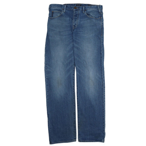 Armani Jeans Men Blue 32 Straight Denim Jeans Regular Fit