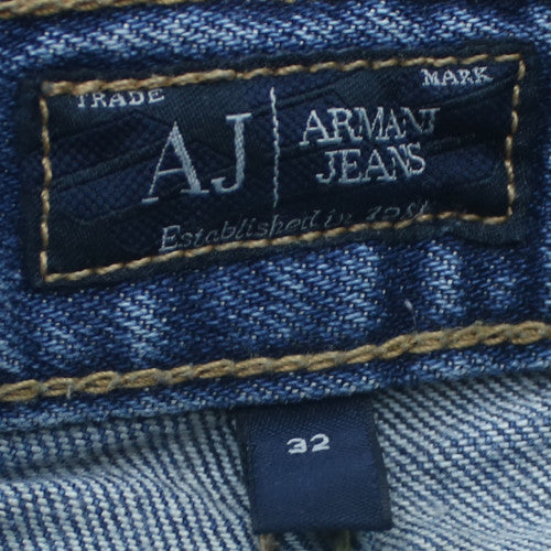 Armani Jeans Men Blue 32 Straight Denim Jeans Regular Fit