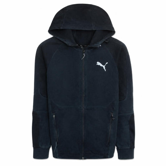 Front view of Puma Men's Black Small Full Zip Hooded Sweatshirt