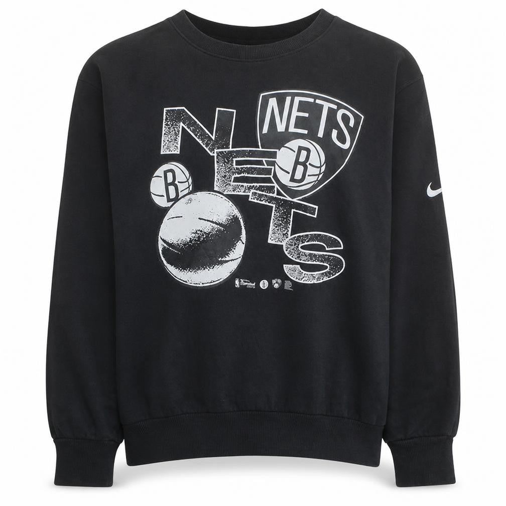 Nike Women’s Black Brooklyn Nets Sweatshirt Size L Crew Neck NBA Graphic