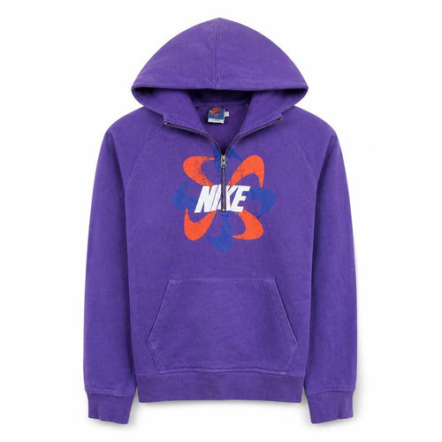 Nike Women Purple Track & Field 1/2 Zip Hoodie Size L Cotton Blend