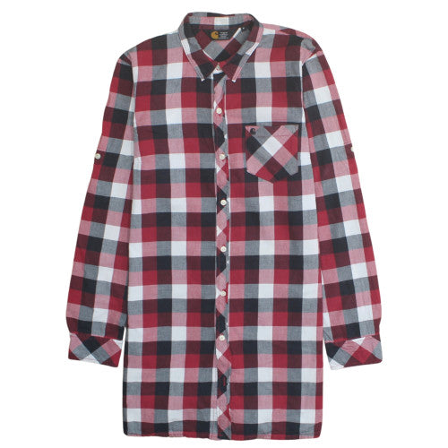 Carhartt Women Red Check Long Sleeve Shirt Dress Size M