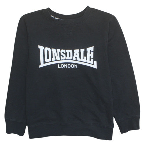 Lonsdale London Black Womens Sweatshirt Size 12 Crew Neck Pullover