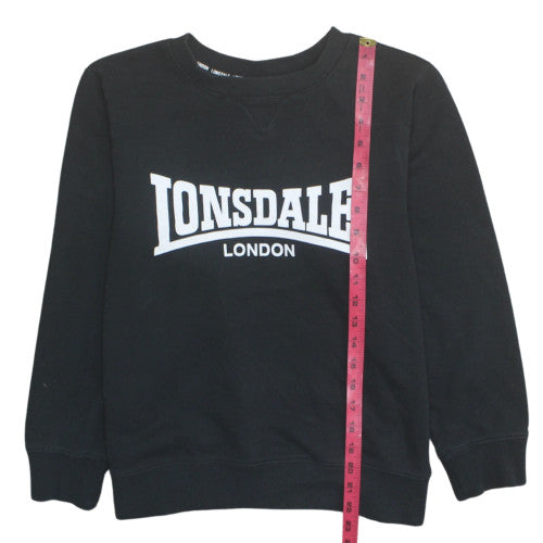 Lonsdale London Black Womens Sweatshirt Size 12 Crew Neck Pullover
