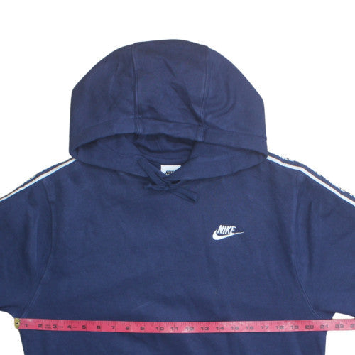 Nike Men's Blue Pullover Logo Hoodie Small Fleece Regular Fit
