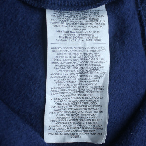 Nike Men's Blue Pullover Logo Hoodie Small Fleece Regular Fit